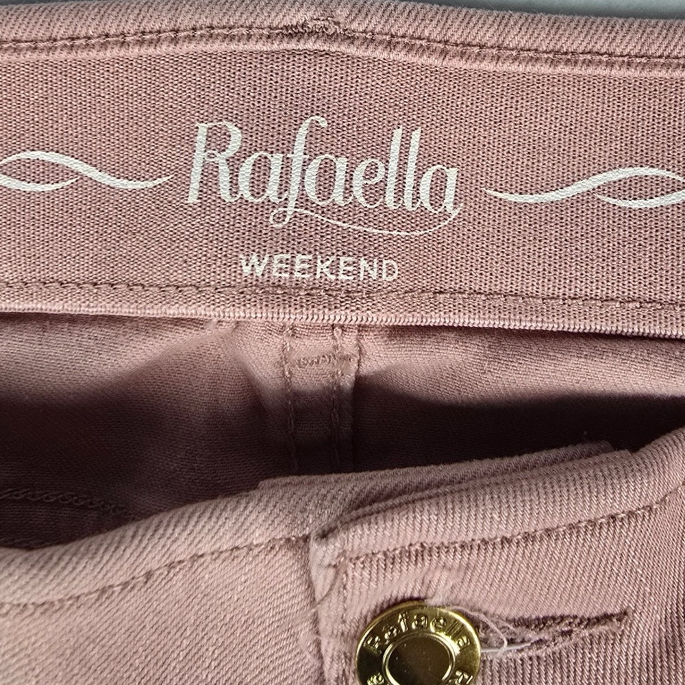 Rafaella Weekend Capri Pants Women 16 Pink Stretch Cotton Cropped Casual Pockets - Picture 5 of 10